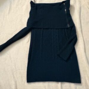 My Michelle Navy Off-Shoulder Sweater